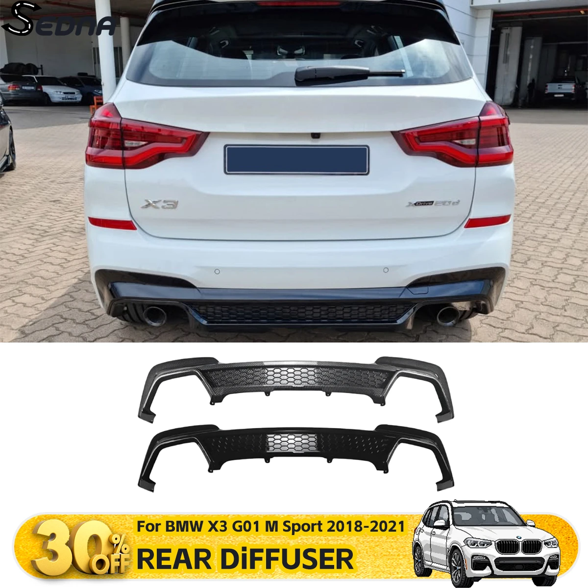 For BMW X3 G01 M Sport 2018-2021 Rear Bumper Diffuser Splitter Lip Spoiler Auto Car Tuning Exterior Guard Body Kits Accessories
For BMW X3 G01 M Sport 2018-2021 Rear Bumper Diffuser Splitter Lip Spoiler Auto Car Tuning Exterior Guard Body Kits Accessories