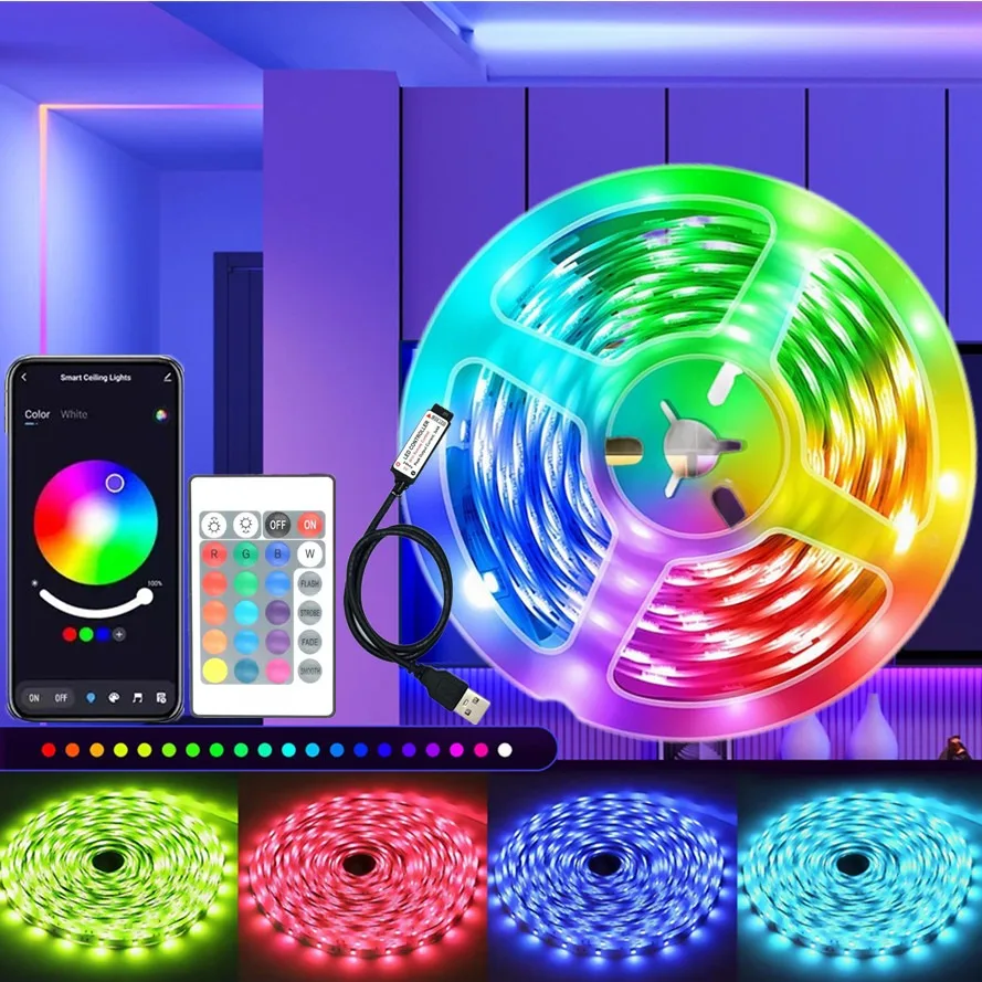3535 5V USB LED Strip Lights APP Control Color Changing RGB Led Light Flexible Lamp Tape for Room Decoration TV Backlight Diode
3535 5V USB LED Strip Lights APP Control Color Changing RGB Led Light Flexible Lamp Tape for Room Decoration TV Backlight Diode