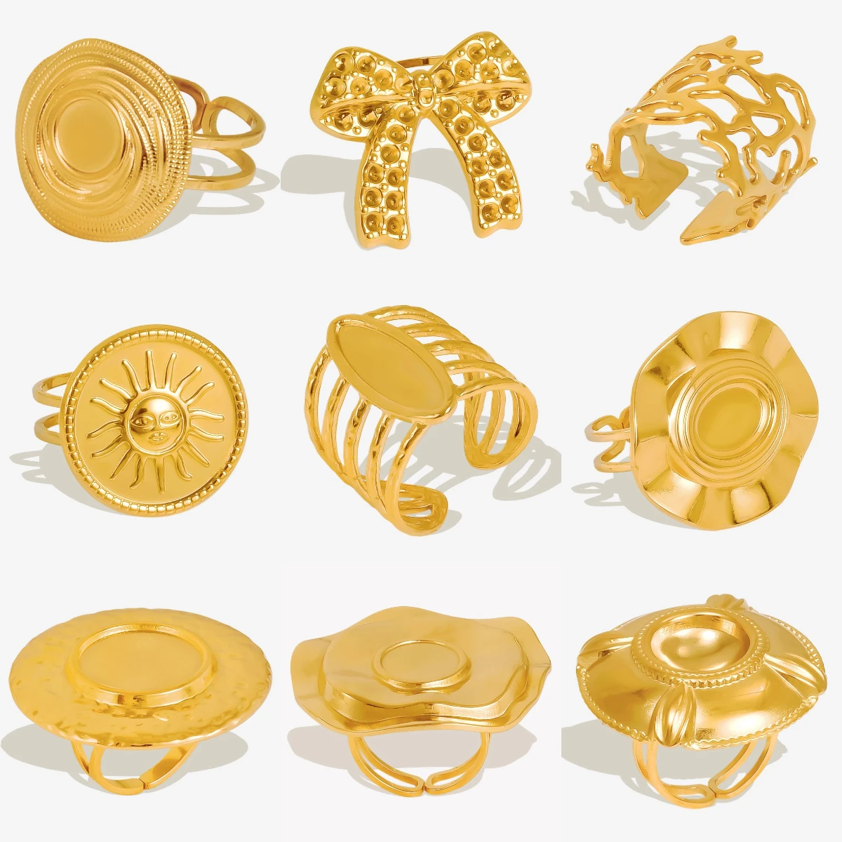 6pcs/lot New Fashion DIY Blank Rings Stainless Steel Base Settings Knuckle Rings for Women Jewelry Charms Never Fade Wholesale
6pcs/lot New Fashion DIY Blank Rings Stainless Steel Base Settings Knuckle Rings for Women Jewelry Charms Never Fade Wholesale