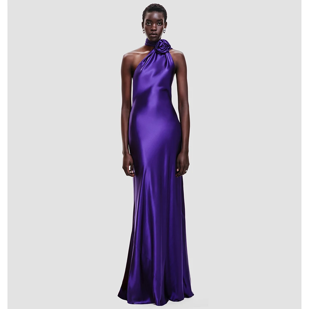 New Spring And Summer Women's Floor-Length Dress High-Waisted Commuter Charm Purple Halter Luxury Evening Party Dress
New Spring And Summer Women's Floor-Length Dress High-Waisted Commuter Charm Purple Halter Luxury Evening Party Dress