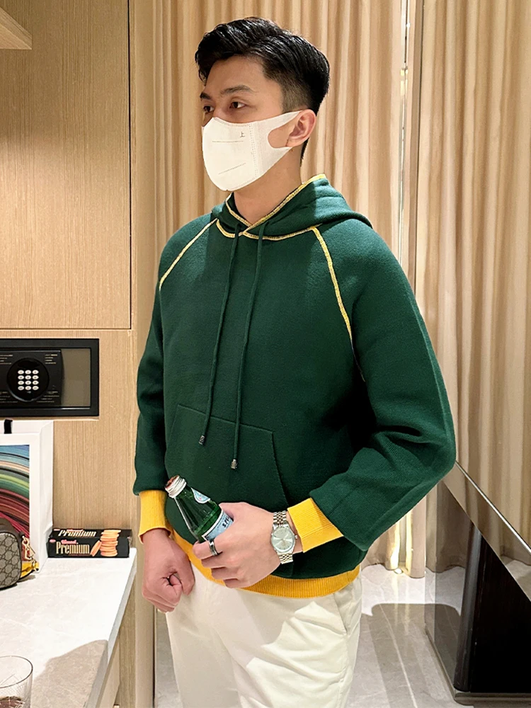 Мужской свитер-худи в стиле ретро, утепленный, вязаный, с контрастными цветовыми блоками, повседневный, теплый, дышащий, модный
Мужской свитер-худи в стиле ретро, утепленный, вязаный, с контрастными цветовыми блоками, повседневный, теплый, дышащий, модный