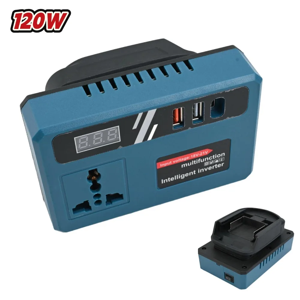 Инвертор литиевой батареи 120 Вт, инвертор постоянного тока от 18 В/21 В до 220 В переменного тока, адаптер для работы DeWalt, интеллектуальный автомобильный инвертор
Инвертор литиевой батареи 120 Вт, инвертор постоянного тока от 18 В/21 В до 220 В переменного тока, адаптер для работы DeWalt, интеллектуальный автомобильный инвертор