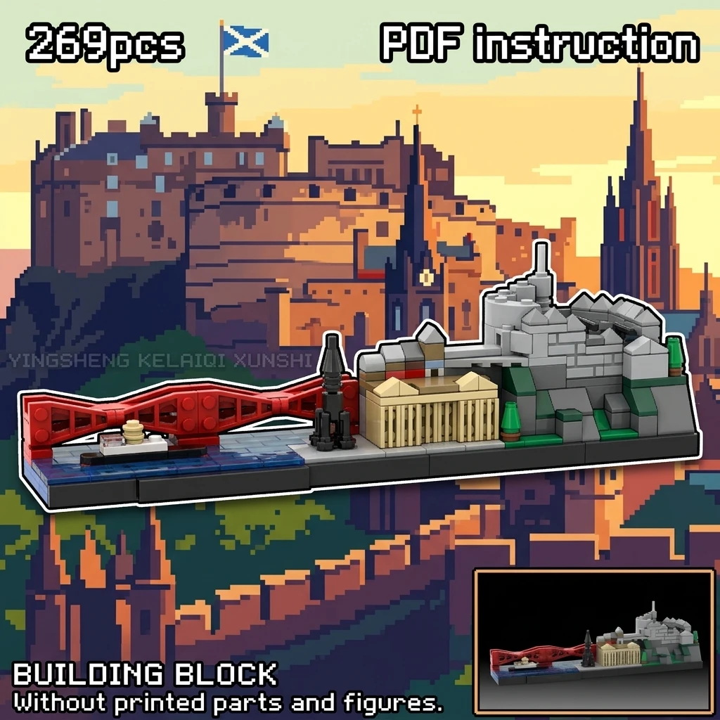 MOC Edinburgh Skyline Architecture Building Blocks Scottish City Landmark Diorama Micro Display Model Adult Brick Set 269PCS
MOC Edinburgh Skyline Architecture Building Blocks Scottish City Landmark Diorama Micro Display Model Adult Brick Set 269PCS