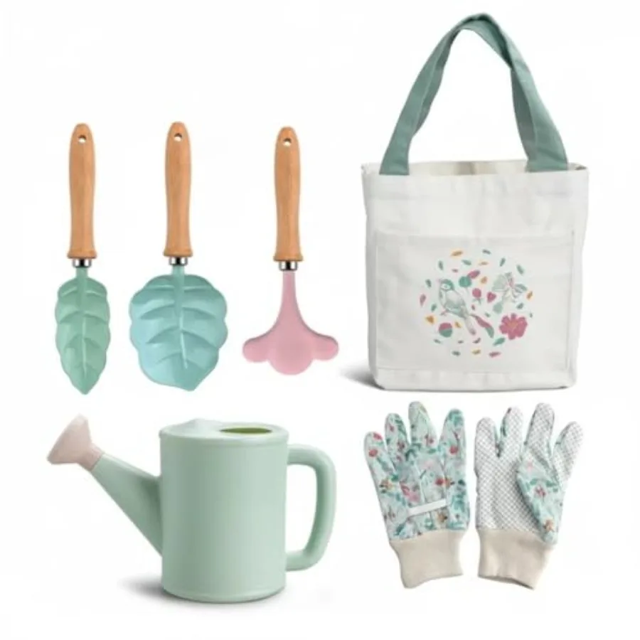 6PCS Gardening Set Toys for,Quality Garden Tool Kit Includes Tote Bag, Gloves, Shovel, Rake, Cultivator, Watering Can, Learning
6PCS Gardening Set Toys for,Quality Garden Tool Kit Includes Tote Bag, Gloves, Shovel, Rake, Cultivator, Watering Can, Learning