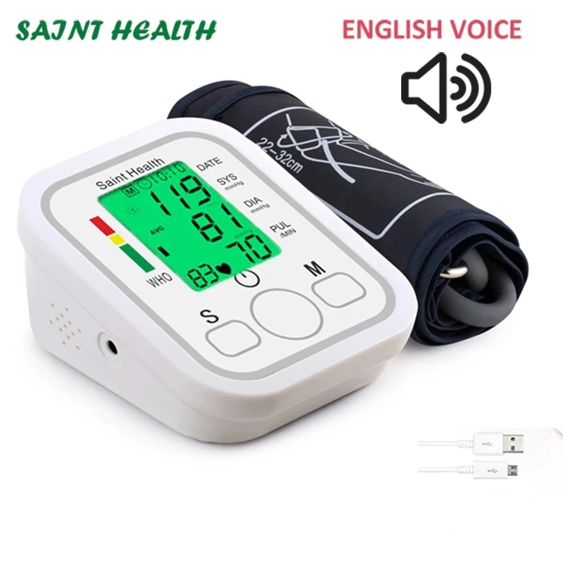Full Automatic Upper Arm Electronic Sphygmomanometer Household Sphygmomanometer English Voice Broadcast Blood Pressure Meter
Full Automatic Upper Arm Electronic Sphygmomanometer Household Sphygmomanometer English Voice Broadcast Blood Pressure Meter