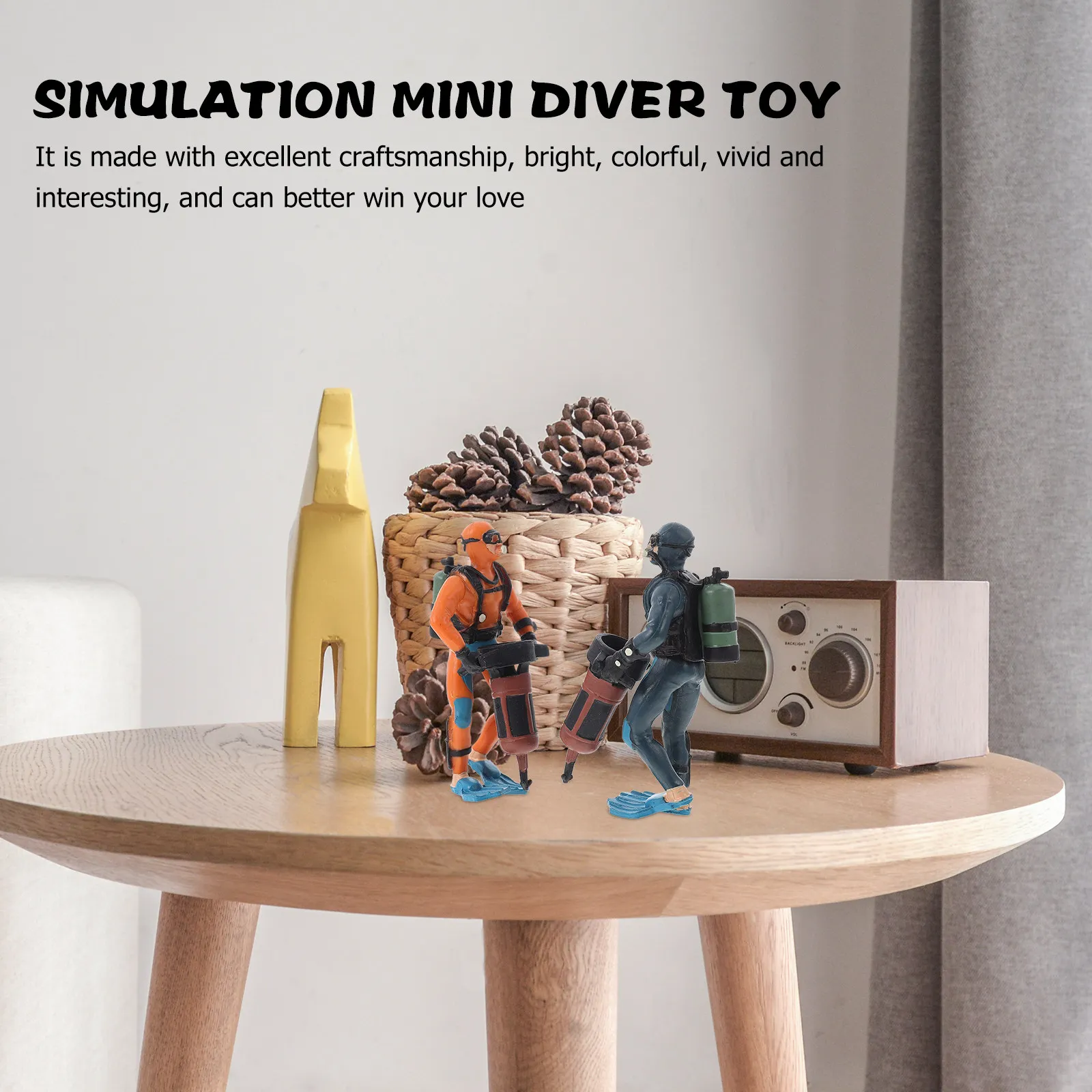 2Pcs Diver PVC Simulation Adornments Bright Realistic Decorative Craft Desktop Landscape Decoration Educational Home Gift
2Pcs Diver PVC Simulation Adornments Bright Realistic Decorative Craft Desktop Landscape Decoration Educational Home Gift
