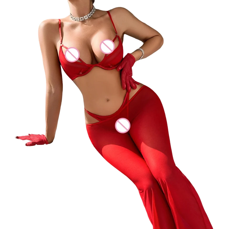 MUZISKAT Cross-border 2025 New Red Temptation Mesh Sexy See-Through Set Ultra-thin Breathable Underwear Pants Gloves Four-piece
MUZISKAT Cross-border 2025 New Red Temptation Mesh Sexy See-Through Set Ultra-thin Breathable Underwear Pants Gloves Four-piece