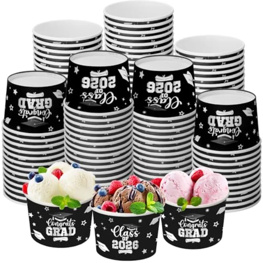 100 Pack 9 oz Graduation Ice Cream Cups, Congrats Grad Disposable Dert Bowls, Paper Snack Soup Cups for Hot or Cold Food uate P
100 Pack 9 oz Graduation Ice Cream Cups, Congrats Grad Disposable Dert Bowls, Paper Snack Soup Cups for Hot or Cold Food uate P