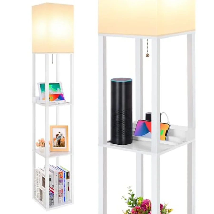 Напольный светильник-стойка с 1 портом USB, 1 портом Type-C и 1 розеткой, 3-ярусный, для гостиной
Напольный светильник-стойка с 1 портом USB, 1 портом Type-C и 1 розеткой, 3-ярусный, для гостиной