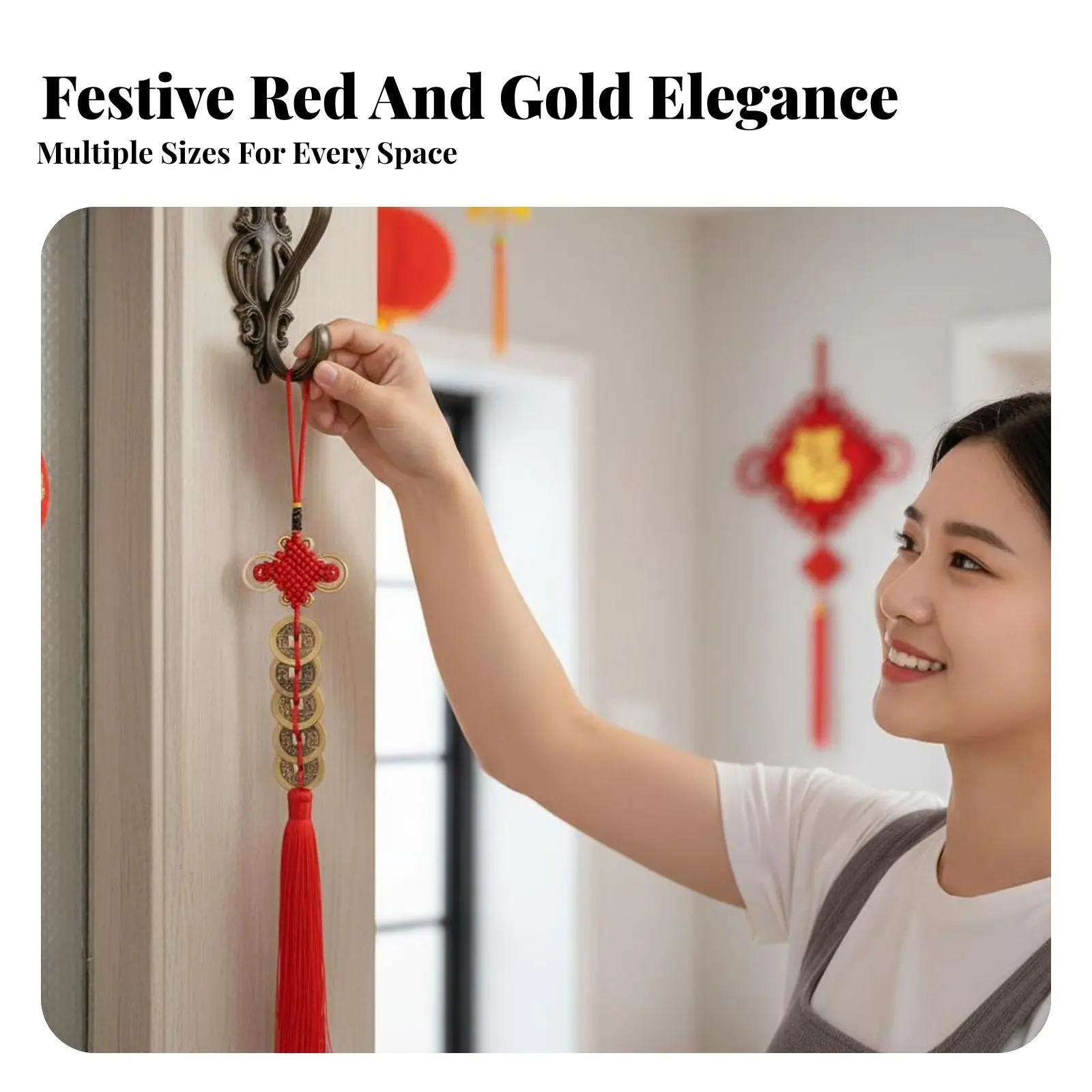 Chinese Knot Hanging Decoration, Handwoven Polyester, Auspicious Fangsheng Knot, Red Tassel, New Year Decor, Festive Home
Chinese Knot Hanging Decoration, Handwoven Polyester, Auspicious Fangsheng Knot, Red Tassel, New Year Decor, Festive Home