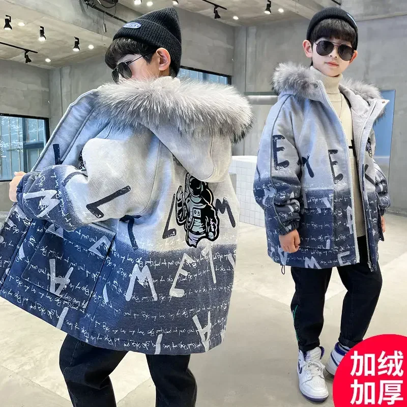 2024 Korean Autumn Winter Boy Down Parkas Waterproof Children Warm Plus Outerwear 5-14 Years Kids Teenage Hooded Coat
2024 Korean Autumn Winter Boy Down Parkas Waterproof Children Warm Plus Outerwear 5-14 Years Kids Teenage Hooded Coat