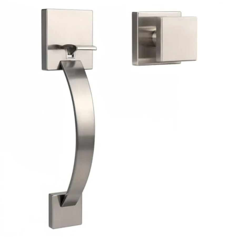 Square Satin Nickel Front Door Handle, Entry Door Handleset with Square Knob, Exterior/Interior Passage Door Handle with No Loc
Square Satin Nickel Front Door Handle, Entry Door Handleset with Square Knob, Exterior/Interior Passage Door Handle with No Loc