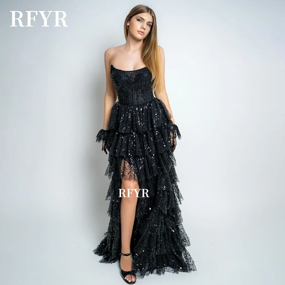 RFYR Black Evening Dresses Shiny Glitter Prom Dress A Line Party Dress with Scoop Neck Multilayers رسمية Customized
RFYR Black Evening Dresses Shiny Glitter Prom Dress A Line Party Dress with Scoop Neck Multilayers رسمية Customized
