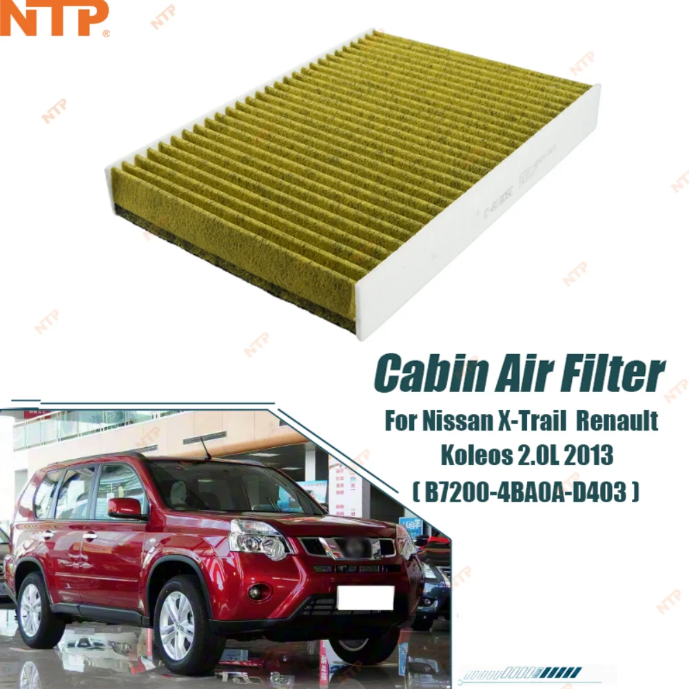 Cabin Air Filter Intake Filter Replacement With Activated Carbon For Nissan X-Trail Renault Koleos 2.0L 2013 B7200-4BA0A-D403
Cabin Air Filter Intake Filter Replacement With Activated Carbon For Nissan X-Trail Renault Koleos 2.0L 2013 B7200-4BA0A-D403