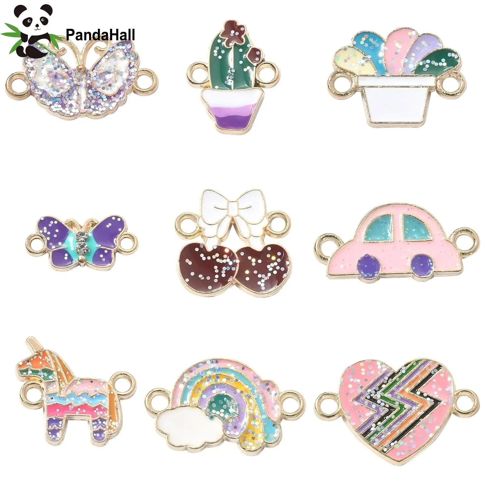 PandaHall 45Pcs 9 Styles Colorful Enamel Connectors Charms Mixed Link Charms for DIY Bracelets Jewelry Making Accessories
PandaHall 45Pcs 9 Styles Colorful Enamel Connectors Charms Mixed Link Charms for DIY Bracelets Jewelry Making Accessories