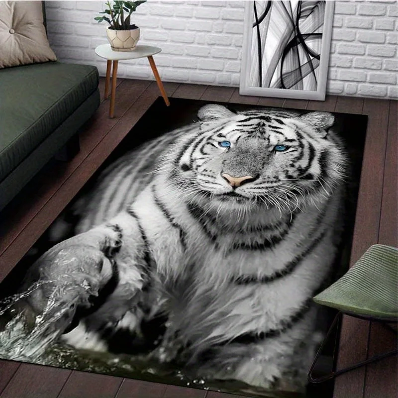 3D White Tiger Print Area Rug, Realistic Wild Animal Design Non-Slip Floor Mat for Living Room Bedroom Kids Room Home Decor
3D White Tiger Print Area Rug, Realistic Wild Animal Design Non-Slip Floor Mat for Living Room Bedroom Kids Room Home Decor