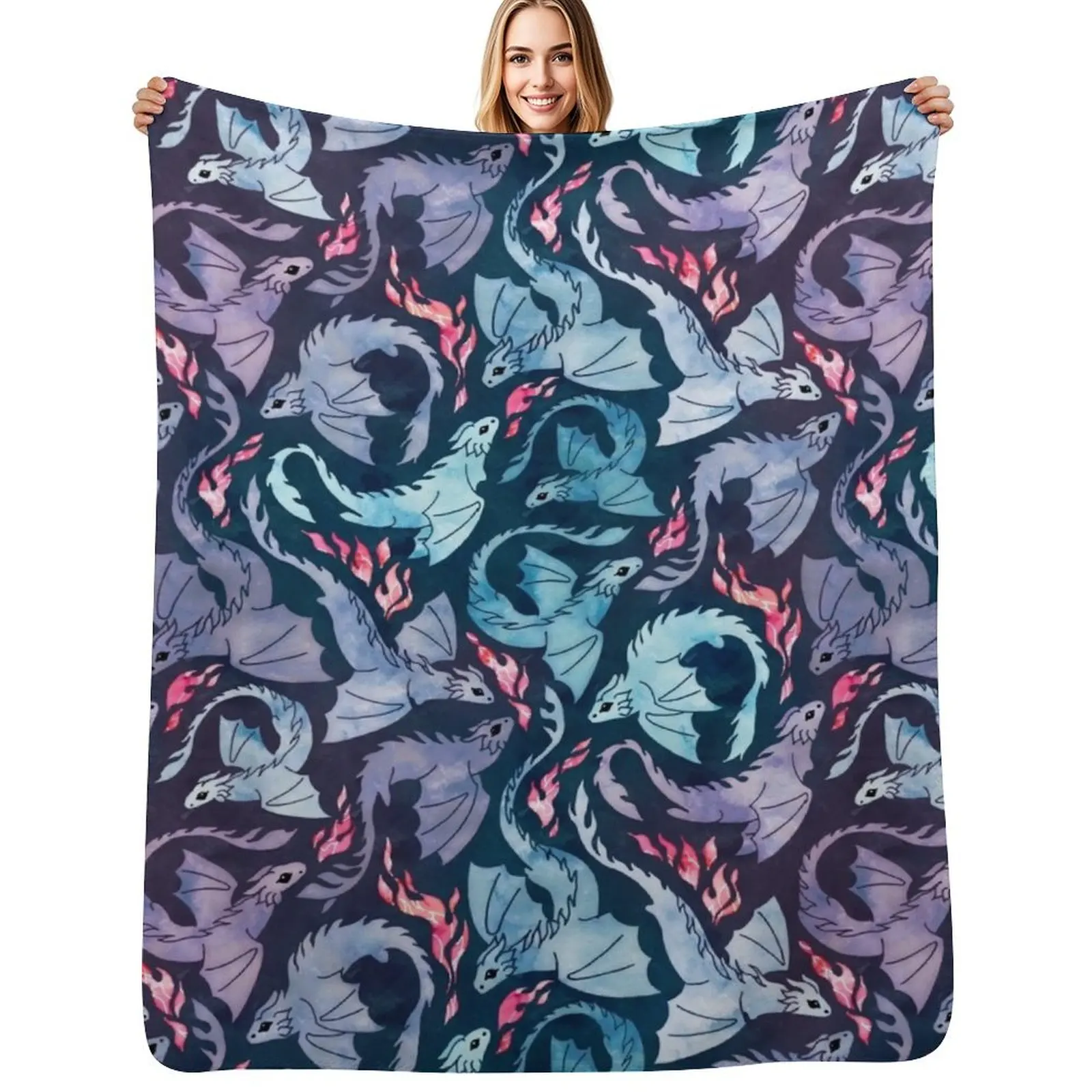 Dragon fire dark turquoise and purple Throw Blanket Breathable Lightweight Blanket for Adults Kids
Dragon fire dark turquoise and purple Throw Blanket Breathable Lightweight Blanket for Adults Kids
