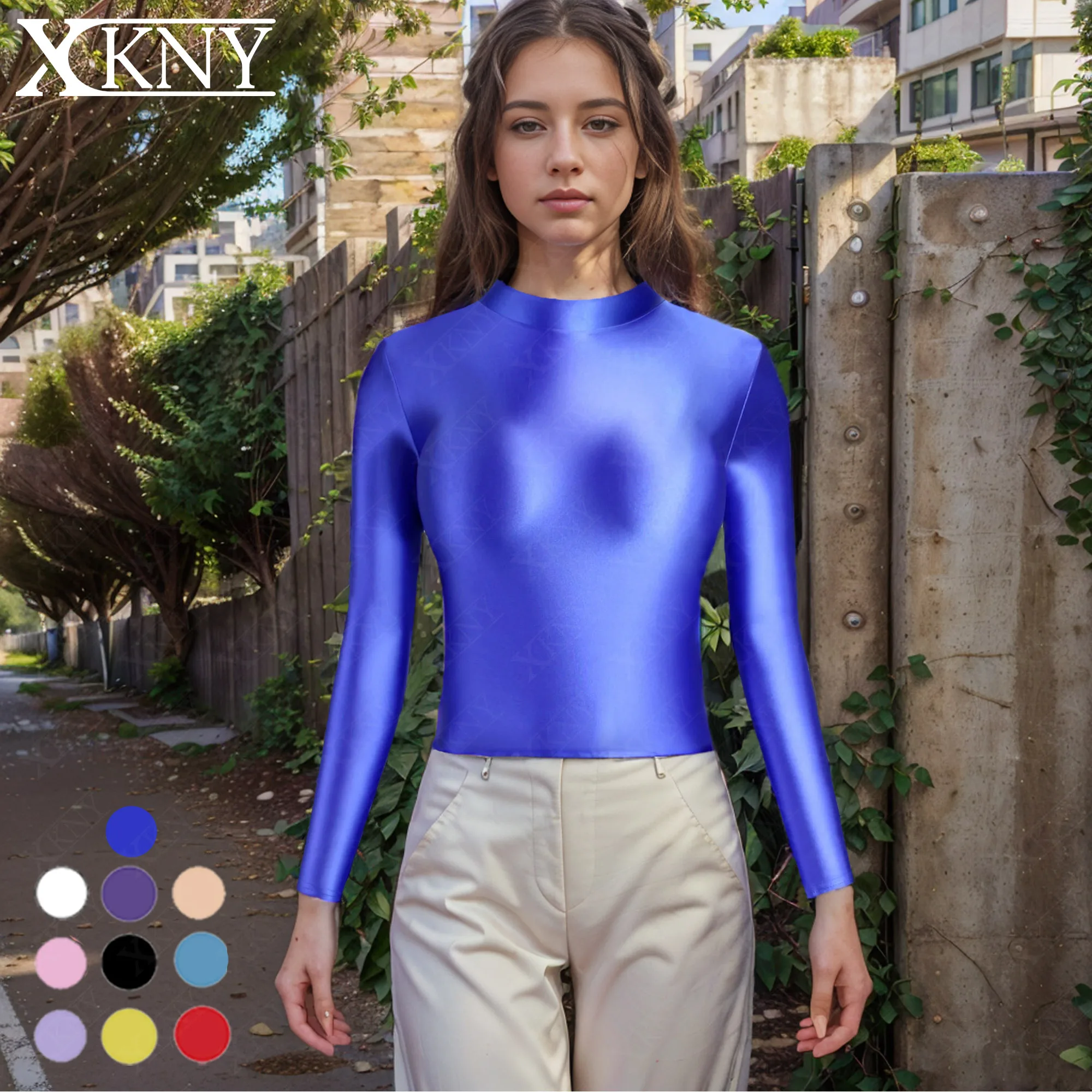 Атласный глянцевый топ XCKNY, короткая стильная облегающая одежда с длинным рукавом и высоким воротом, спортивная одежда для йоги, гладкие многофункциональные колготки
Атласный глянцевый топ XCKNY, короткая стильная облегающая одежда с длинным рукавом и высоким воротом, спортивная одежда для йоги, гладкие многофункциональные колготки