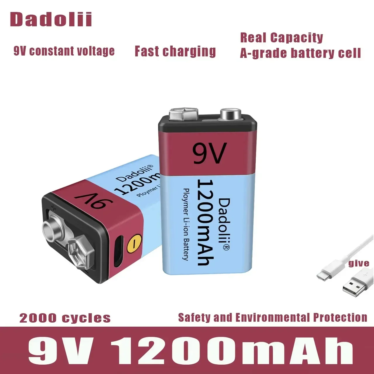 2024 9V 1200mAh li-ion Rechargeable battery Micro USB Batteries 9 v lithium for Multimeter Microphone Toy Remote Control KTV use
2024 9V 1200mAh li-ion Rechargeable battery Micro USB Batteries 9 v lithium for Multimeter Microphone Toy Remote Control KTV use