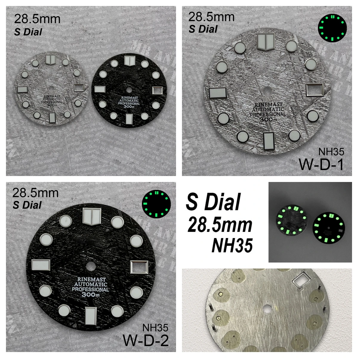 28.5mm Meteorite S Logo Dial Suitable For NH35 Japan Movement Strong Green Luminous High Quality Watch Modification Accessories 
28.5mm Meteorite S Logo Dial Suitable For NH35 Japan Movement Strong Green Luminous High Quality Watch Modification Accessories