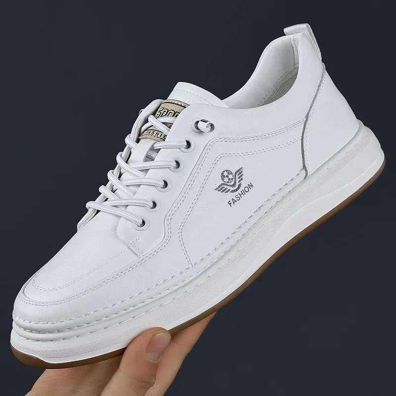 Spring Autumn Cow Leather Sneakers for Men Solid Color Fashion Designer Casual White Shoes Male High Quality Board Shoes Man
Spring Autumn Cow Leather Sneakers for Men Solid Color Fashion Designer Casual White Shoes Male High Quality Board Shoes Man