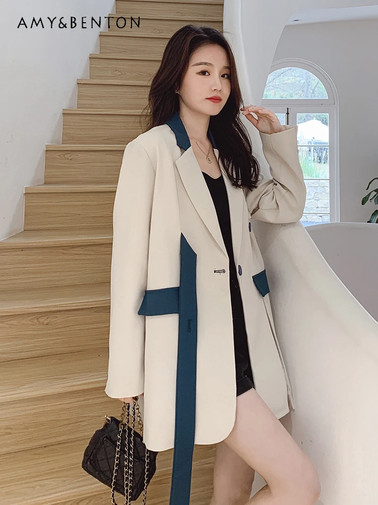 Commute Style Fashion Business Suit Jackets for Women Spring Autumn New High Sense Patchwork Chic Loose Thin Loose Slim Jacket
Commute Style Fashion Business Suit Jackets for Women Spring Autumn New High Sense Patchwork Chic Loose Thin Loose Slim Jacket