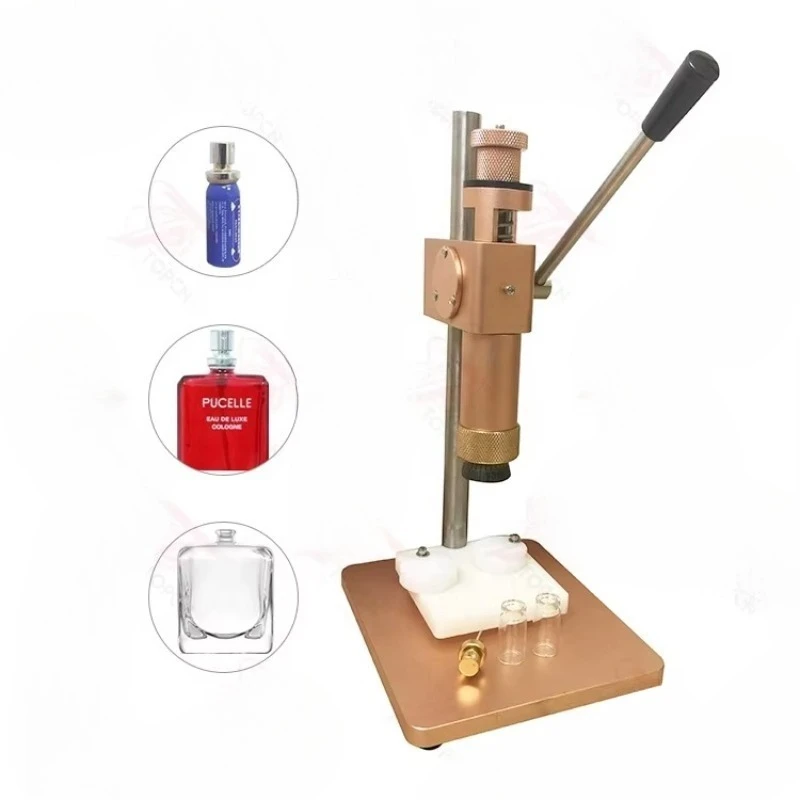 Manual perfume glass bottle crimping machine and collar press packaging aerosol sprayer crimping machine capping equipment
Manual perfume glass bottle crimping machine and collar press packaging aerosol sprayer crimping machine capping equipment