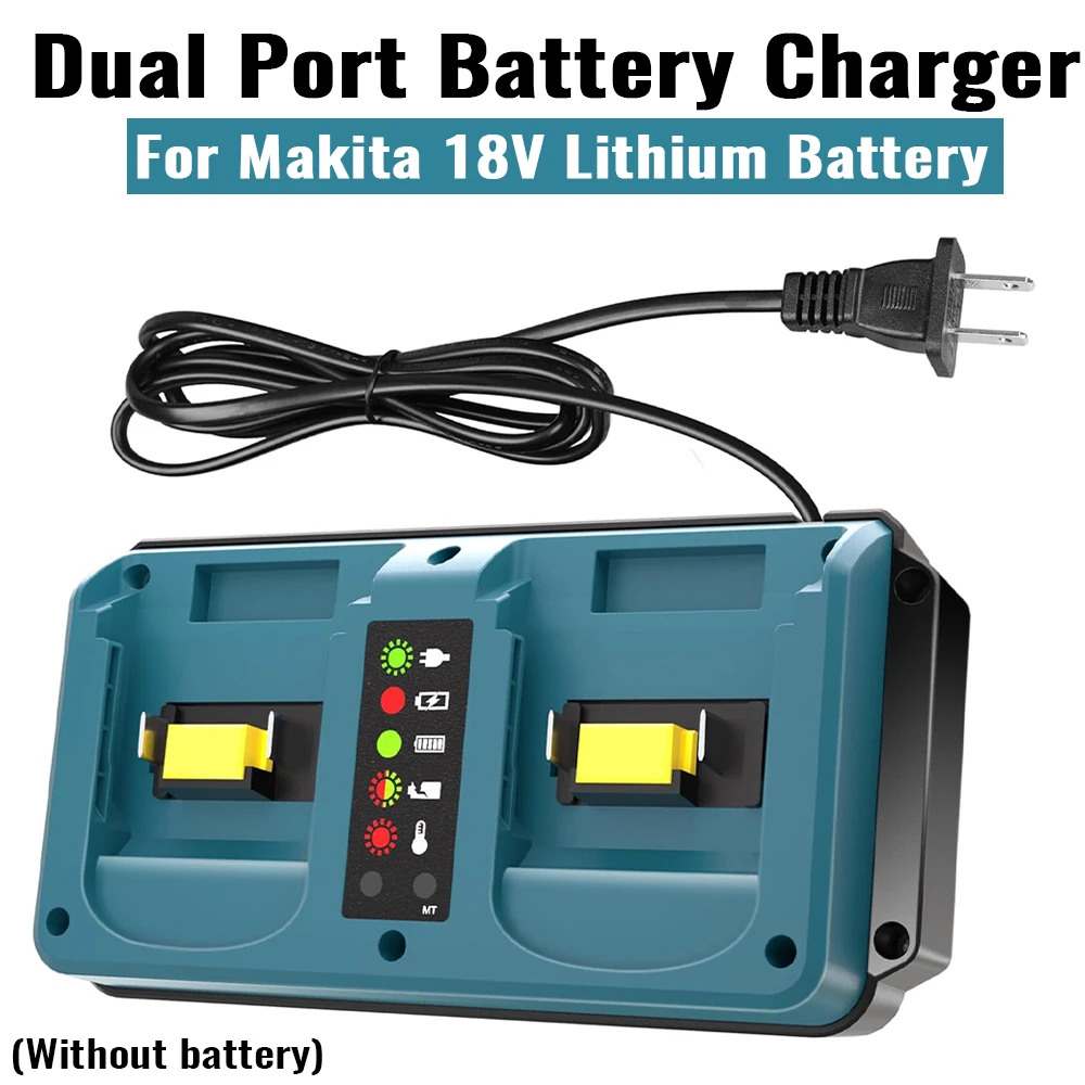 Dual Ports Charger Replacement for Makita 18V Battery Charger,for Makita 14.4V-18V LXT Li-ion Battery BL1815 BL1820 BL1830 BL185
Dual Ports Charger Replacement for Makita 18V Battery Charger,for Makita 14.4V-18V LXT Li-ion Battery BL1815 BL1820 BL1830 BL185