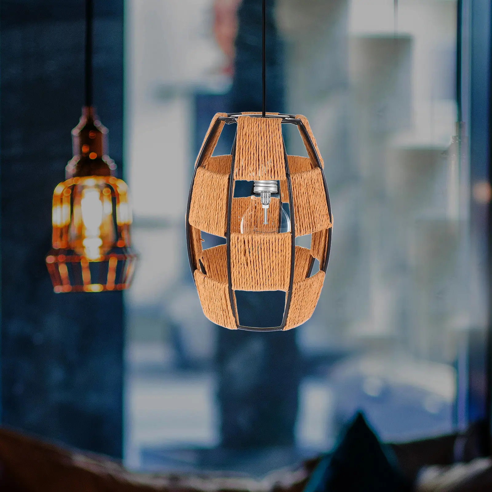 Paper Rope Woven Lampshade Iron Frame Handwoven Pendant Light Fixture for Dining Room Living Room Boho Coastal Decor Ceiling
Paper Rope Woven Lampshade Iron Frame Handwoven Pendant Light Fixture for Dining Room Living Room Boho Coastal Decor Ceiling