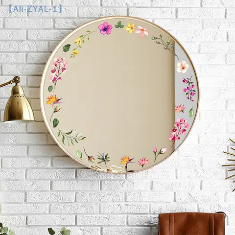 【ZYAL-1】Naklejki lustrzane z motywem kwiatowym, naklejki ścienne z kwiatami, naklejki samoprzylepne, estetyka do pokoju, łazienka dla dziewcząt, dekoracja domu, sztuka.