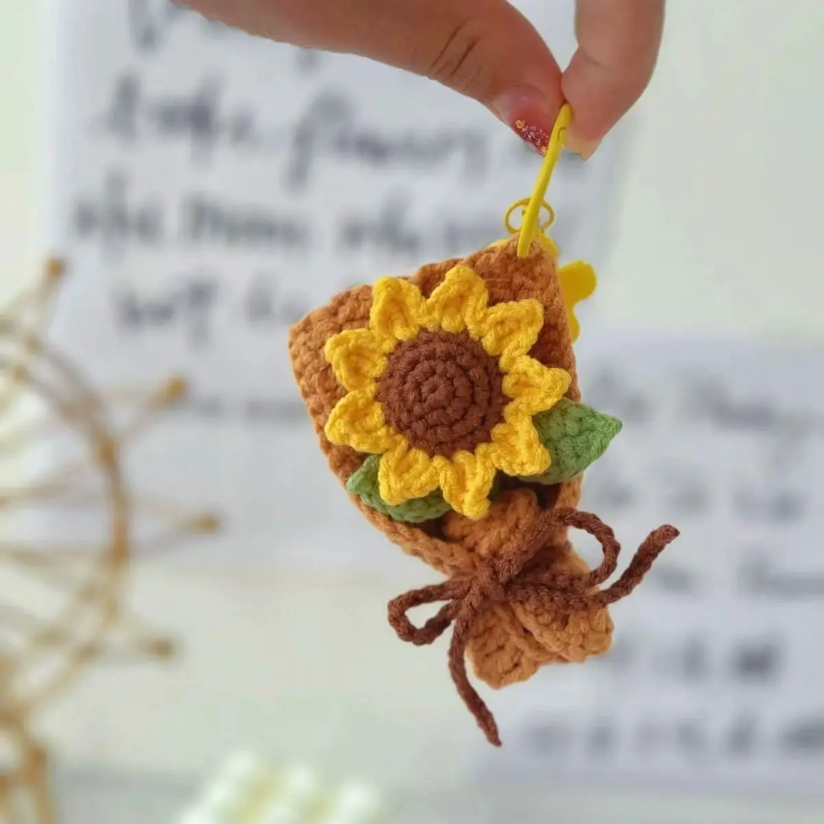 Handmade Finished Crochet Mini Sunflower Bouquet, Crochet Cute Tulip Bouquet Bag Decor,Mini Flower Key Chain For Handbag Decor
Handmade Finished Crochet Mini Sunflower Bouquet, Crochet Cute Tulip Bouquet Bag Decor,Mini Flower Key Chain For Handbag Decor