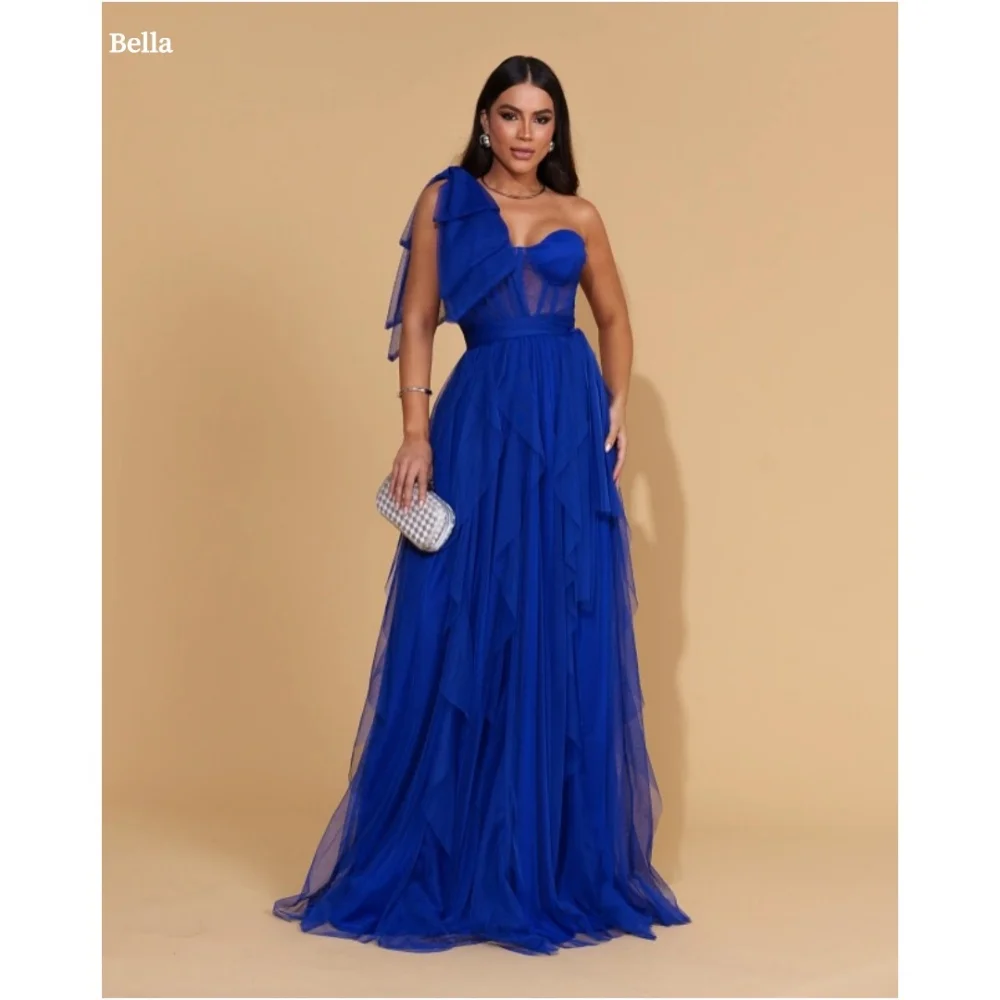 Bella Customized Slanted Shoulders Strapless robes de soirée Backless Mesh Fabric Party Dresses Floor-Length Prom Dress 2025
Bella Customized Slanted Shoulders Strapless robes de soirée Backless Mesh Fabric Party Dresses Floor-Length Prom Dress 2025