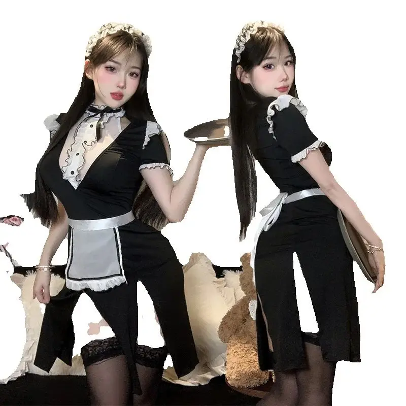 Cafe Girl Cosplay Costume Maid Costume Fashion Sexy Lolita Dress With French Apron Maid Underwear Bar Uniform New
Cafe Girl Cosplay Costume Maid Costume Fashion Sexy Lolita Dress With French Apron Maid Underwear Bar Uniform New