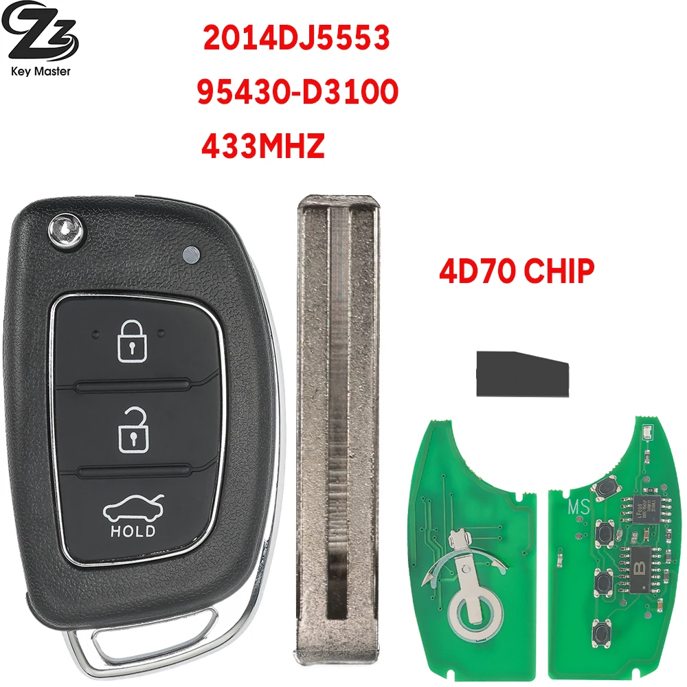 Zz 4D70 Chip 433MHZ 95430-D3100 TOY40 Blade Flip Car Remote Key RKE-4F22 For Hyundai Tucson 2015 2016 2017 2018 2019 2020
Zz 4D70 Chip 433MHZ 95430-D3100 TOY40 Blade Flip Car Remote Key RKE-4F22 For Hyundai Tucson 2015 2016 2017 2018 2019 2020