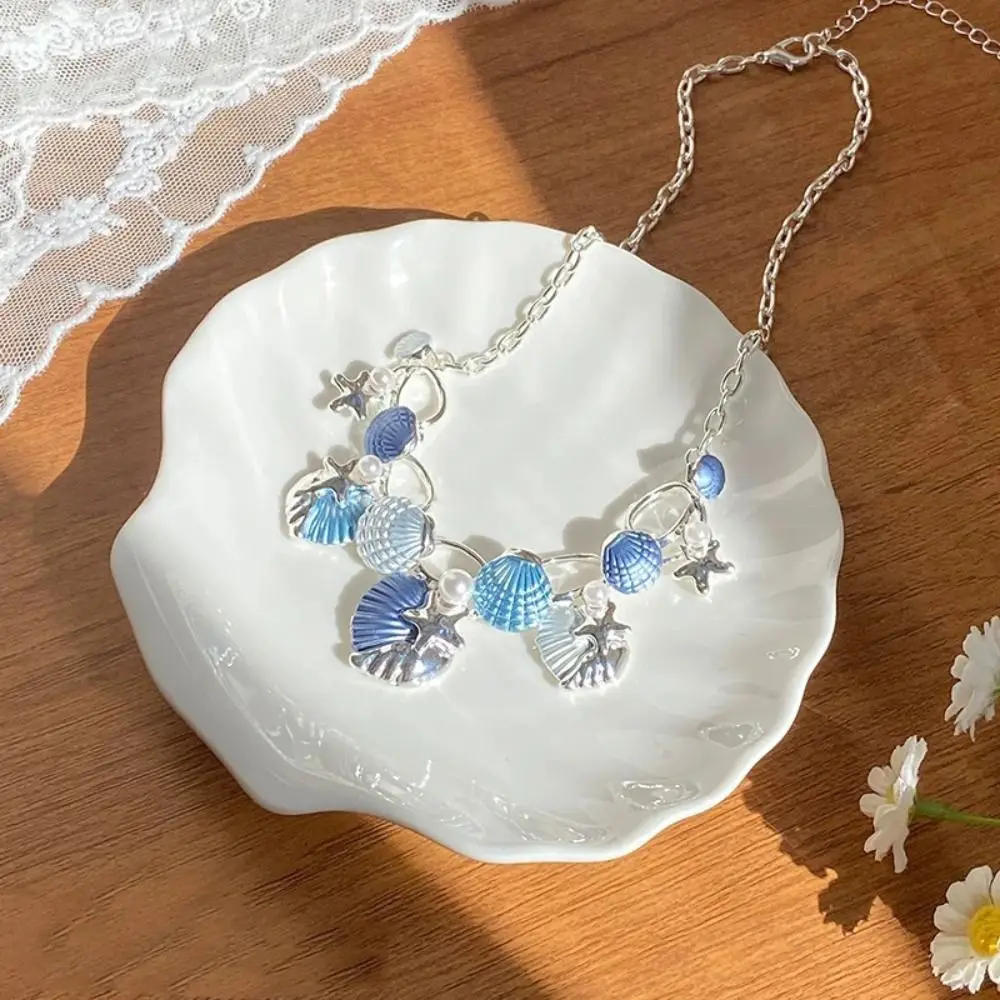 Sweet Pearl Shell Pendant Necklace Starfish Zinc Alloy Clavicle Chain Women Exaggerate Neck Jewelry Choker Necklace Vacation
Sweet Pearl Shell Pendant Necklace Starfish Zinc Alloy Clavicle Chain Women Exaggerate Neck Jewelry Choker Necklace Vacation