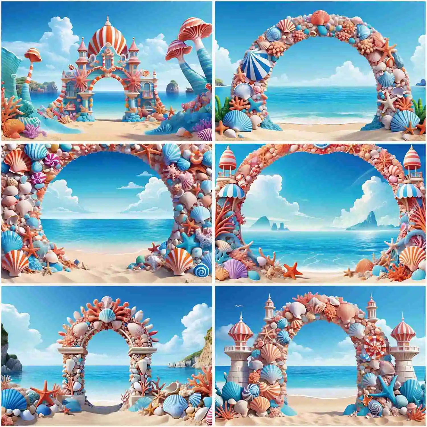 MOON.QG Mermaid Arch Birthday Photography Background Children Starfish Beach Party Photo Backdrop Custom Palace Sea Studio Props
MOON.QG Mermaid Arch Birthday Photography Background Children Starfish Beach Party Photo Backdrop Custom Palace Sea Studio Props