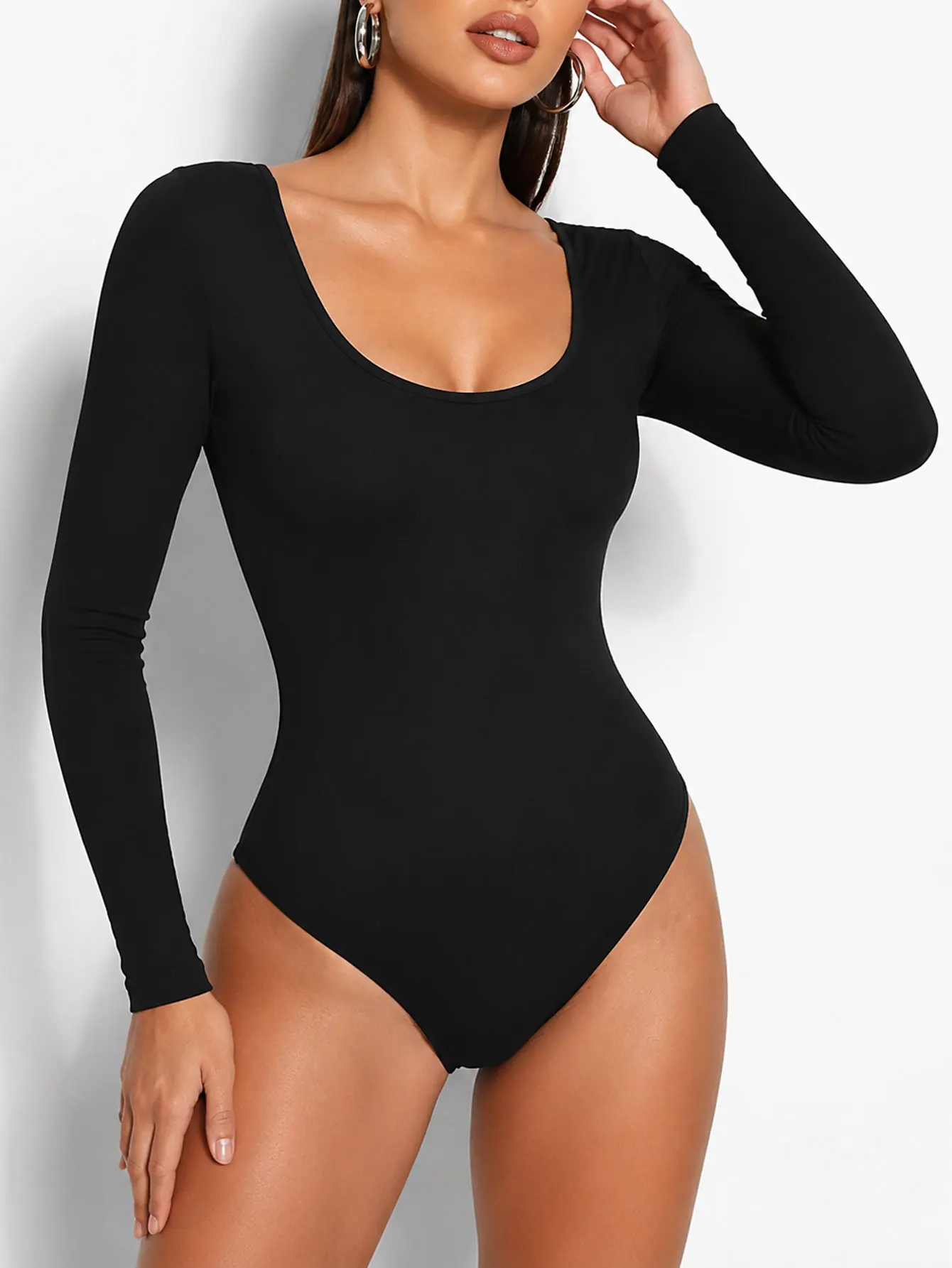 1Piece Women Long Sleeve Big U Neck Bodysuit Spandex Elastic Body Suit Slimming Body Shapewear
1Piece Women Long Sleeve Big U Neck Bodysuit Spandex Elastic Body Suit Slimming Body Shapewear