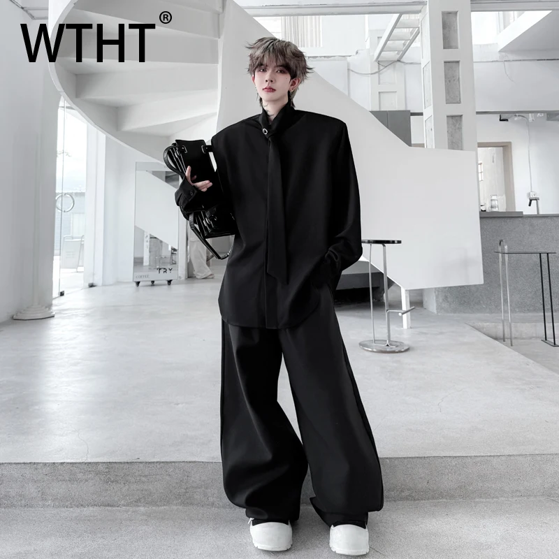 WTHT Fashion Men's Suit Stand Color Shoulder Pads Shirts Solid Color High-waisted Straight Pants Set Male 2025 Autumn 2A1720
WTHT Fashion Men's Suit Stand Color Shoulder Pads Shirts Solid Color High-waisted Straight Pants Set Male 2025 Autumn 2A1720