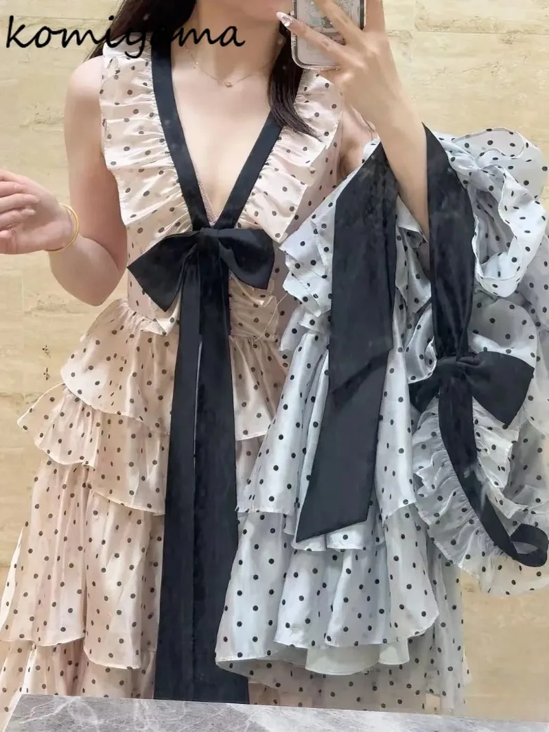 Polka Dot Print 2025 Vestidos Deep V-neck Bow Dress Cascading Ruffles Dresses Woman Summer New Robe Japan Style Ropa De Mujer
Polka Dot Print 2025 Vestidos Deep V-neck Bow Dress Cascading Ruffles Dresses Woman Summer New Robe Japan Style Ropa De Mujer