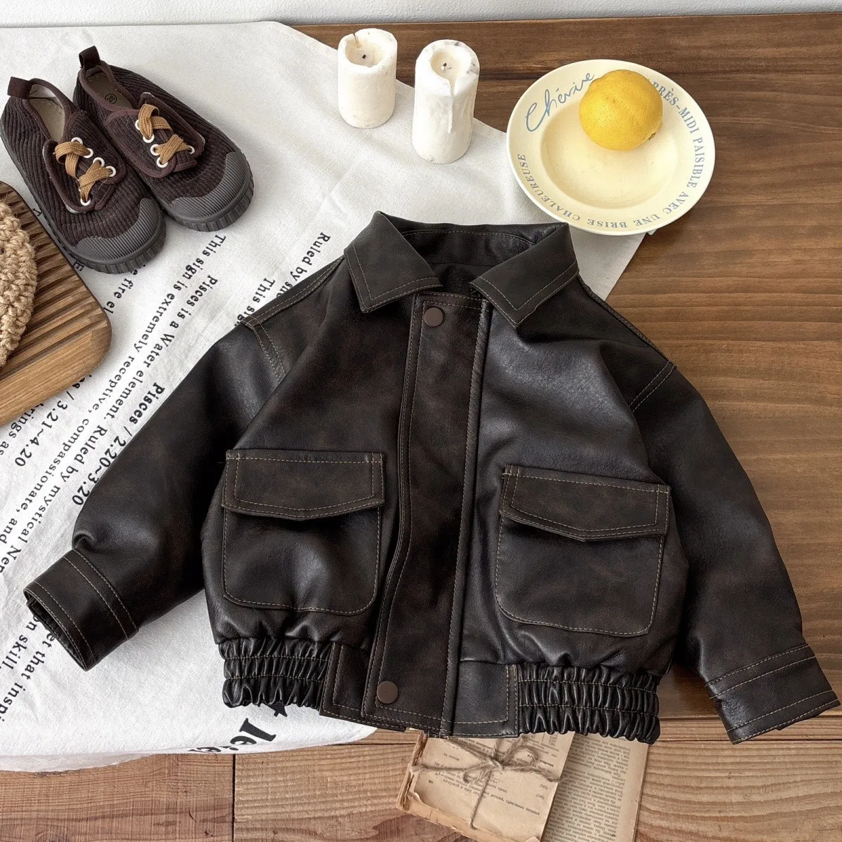Children's Leather Jacket Spring and Autumn New Style Boys' and Baby's Casual Collar Coat
Children's Leather Jacket Spring and Autumn New Style Boys' and Baby's Casual Collar Coat