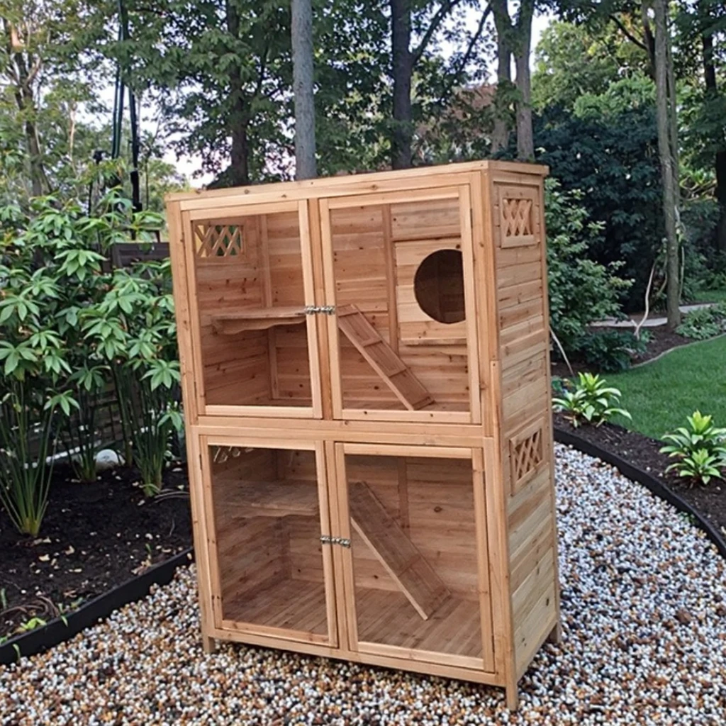 Custom SDCH002 Outdoor Feral Cat House 2-Story Cat Cottage Kitten Shelter With Window
Custom SDCH002 Outdoor Feral Cat House 2-Story Cat Cottage Kitten Shelter With Window