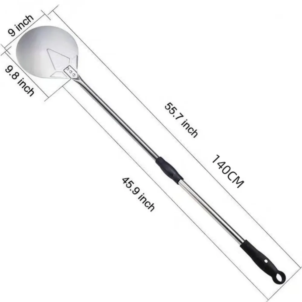 9-inch pizza rotating Peel Turner stainless steel with retractable fixture oven pizza accessories.55inch long pizza shovel
9-inch pizza rotating Peel Turner stainless steel with retractable fixture oven pizza accessories.55inch long pizza shovel