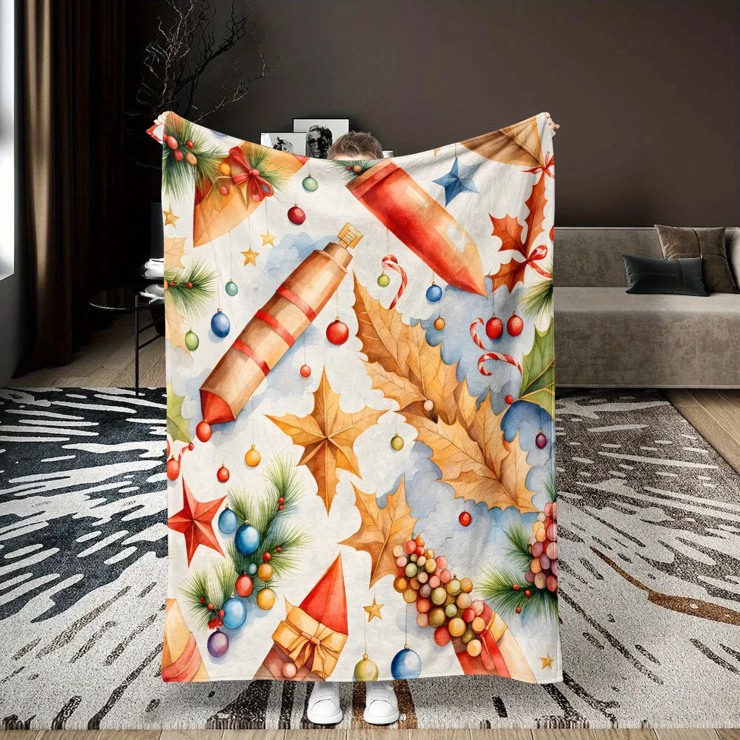 "Autumn Harvest Blanket, Soft Cozy Throw with Pumpkins and Leaves, Perfect for Fall Decor and Gifts"
"Autumn Harvest Blanket, Soft Cozy Throw with Pumpkins and Leaves, Perfect for Fall Decor and Gifts"