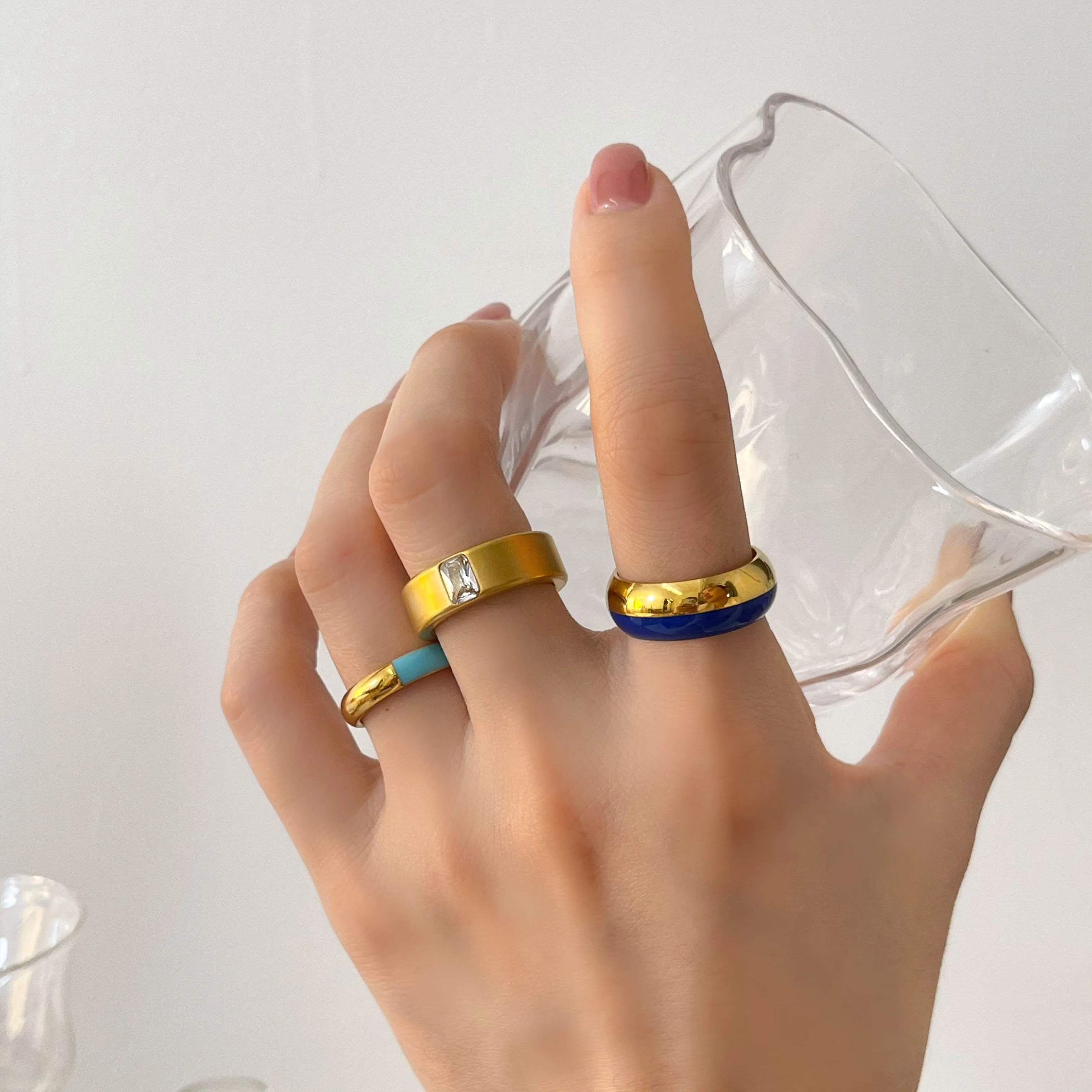 Titanium Rhinestoned Colorful Enamel Enamel Rings Punk Hiphop Designer Runway Rare Simply Gown Boho Top Japan Korea Trendy
Titanium Rhinestoned Colorful Enamel Enamel Rings Punk Hiphop Designer Runway Rare Simply Gown Boho Top Japan Korea Trendy