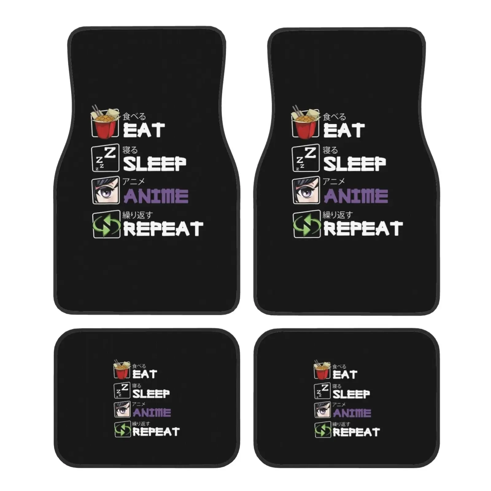 Eat Sleep Anime Repeat Kawaii Otaku Manga Car Floor Mats Durable Car Carpet Mat 4pcs with Anti-Slip Backing Fit for SUV Trucks
Eat Sleep Anime Repeat Kawaii Otaku Manga Car Floor Mats Durable Car Carpet Mat 4pcs with Anti-Slip Backing Fit for SUV Trucks