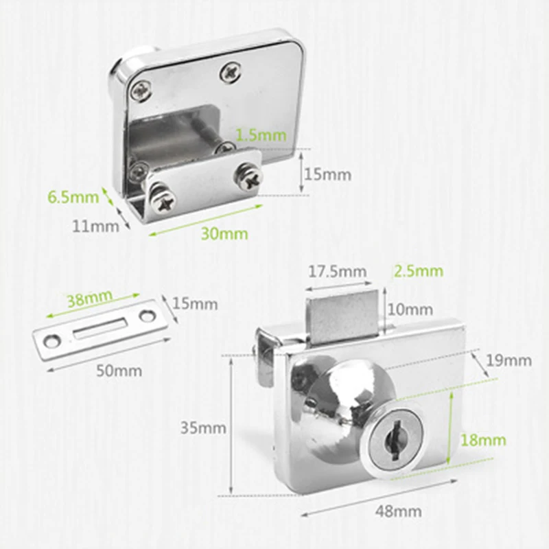 Showcases Cabinet Lock Security Attachment Replacement Tool Drawer Swinging Locker Glass Storage Latch Anti Theft
Showcases Cabinet Lock Security Attachment Replacement Tool Drawer Swinging Locker Glass Storage Latch Anti Theft