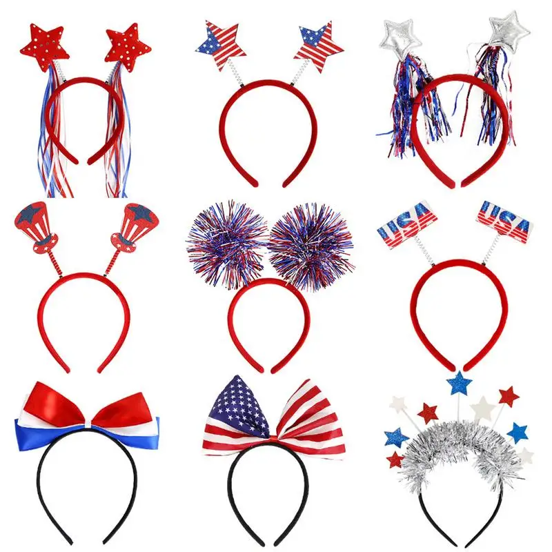 4th Of July Headband 9X Red White Blue Patriotic Hair Hoop US Flag Headwear Photo Props For Adults And Children
4th Of July Headband 9X Red White Blue Patriotic Hair Hoop US Flag Headwear Photo Props For Adults And Children
