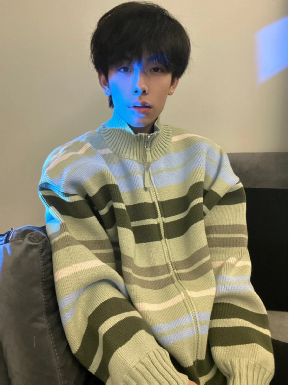 Trendy Striped Stand Collar Knitted Sweater Men's Autumn Winter Sle Loose Fit Open Cardigan Outerwear Casual Smart Upper
Trendy Striped Stand Collar Knitted Sweater Men's Autumn Winter Sle Loose Fit Open Cardigan Outerwear Casual Smart Upper