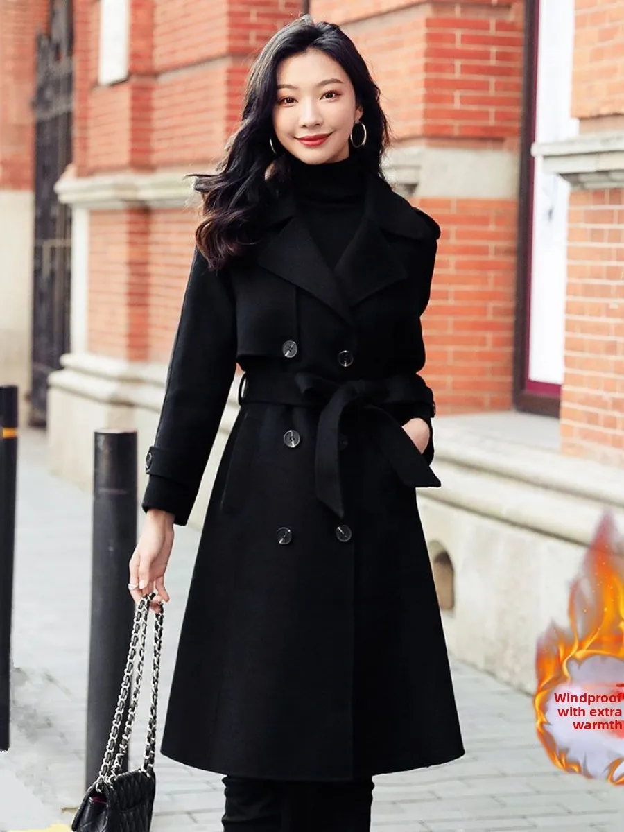 Black Mid-Length Women's Coat Multi-Piece Set High-End Woolen Outerwear Elegant Fashionable Winter Collection 2025
Black Mid-Length Women's Coat Multi-Piece Set High-End Woolen Outerwear Elegant Fashionable Winter Collection 2025