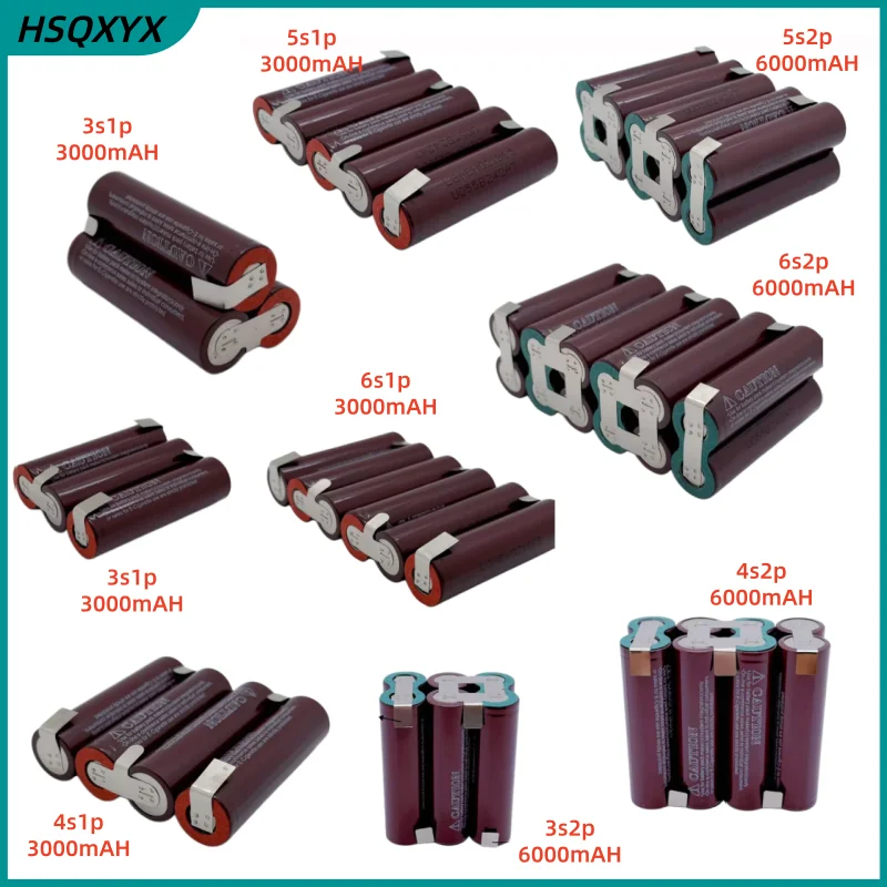 HG2 18650 Battery Pack 7.2V 12V 14.4V 18V 21V for Screwdriver Battery Pack 2S1P 3S1P 4S1P 5S1P 3000mAh/6000mAh
HG2 18650 Battery Pack 7.2V 12V 14.4V 18V 21V for Screwdriver Battery Pack 2S1P 3S1P 4S1P 5S1P 3000mAh/6000mAh